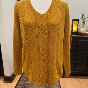 Mustard Cable Knit Sweater